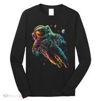 Astronaut Planets Spaceman Cosmonaut Space Cool Graphic Long Sleeve Shirt thumb 0