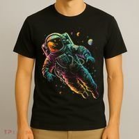 Astronaut Planets Spaceman Cosmonaut Space Cool Graphic T-Shirt thumb 3
