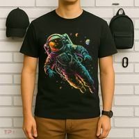 Astronaut Planets Spaceman Cosmonaut Space Cool Graphic T-Shirt thumb 6