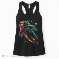 Astronaut Planets Spaceman Cosmonaut Space Cool Graphic Women's Tank Top thumb 0