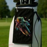 Astronaut Planets Spaceman Cosmonaut Space Cool Graphic Golf Towel thumb 2