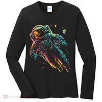 Astronaut Planets Spaceman Cosmonaut Space Cool Graphic Women's Long Sleeve Shirt thumb 0