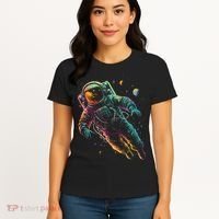 Astronaut Planets Spaceman Cosmonaut Space Cool Graphic Women's T-Shirt thumb 4