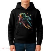 Astronaut Planets Spaceman Cosmonaut Space Cool Graphic Kids Hoodie thumb 4