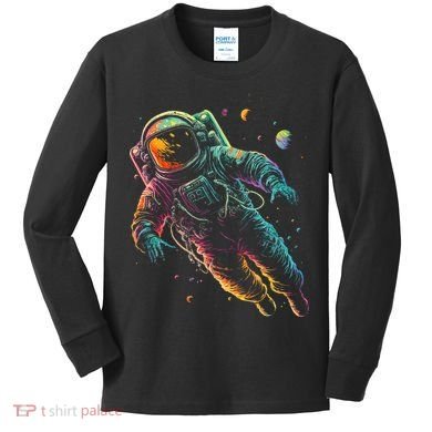 Astronaut Planets Spaceman Cosmonaut Space Cool Graphic Kids Long Sleeve Shirt