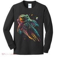 Astronaut Planets Spaceman Cosmonaut Space Cool Graphic Kids Long Sleeve Shirt thumb 0