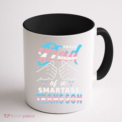 Awesome Proud Transg Dad Pride Lgbt Awareness Fathers Day Coffee Mug back