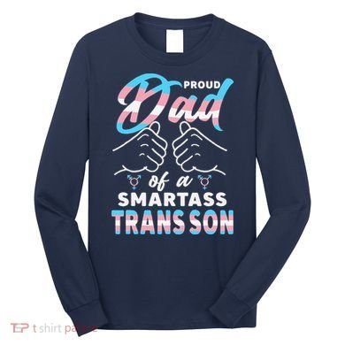 Awesome Proud Transg Dad Pride Lgbt Awareness Fathers Day Long Sleeve Shirt