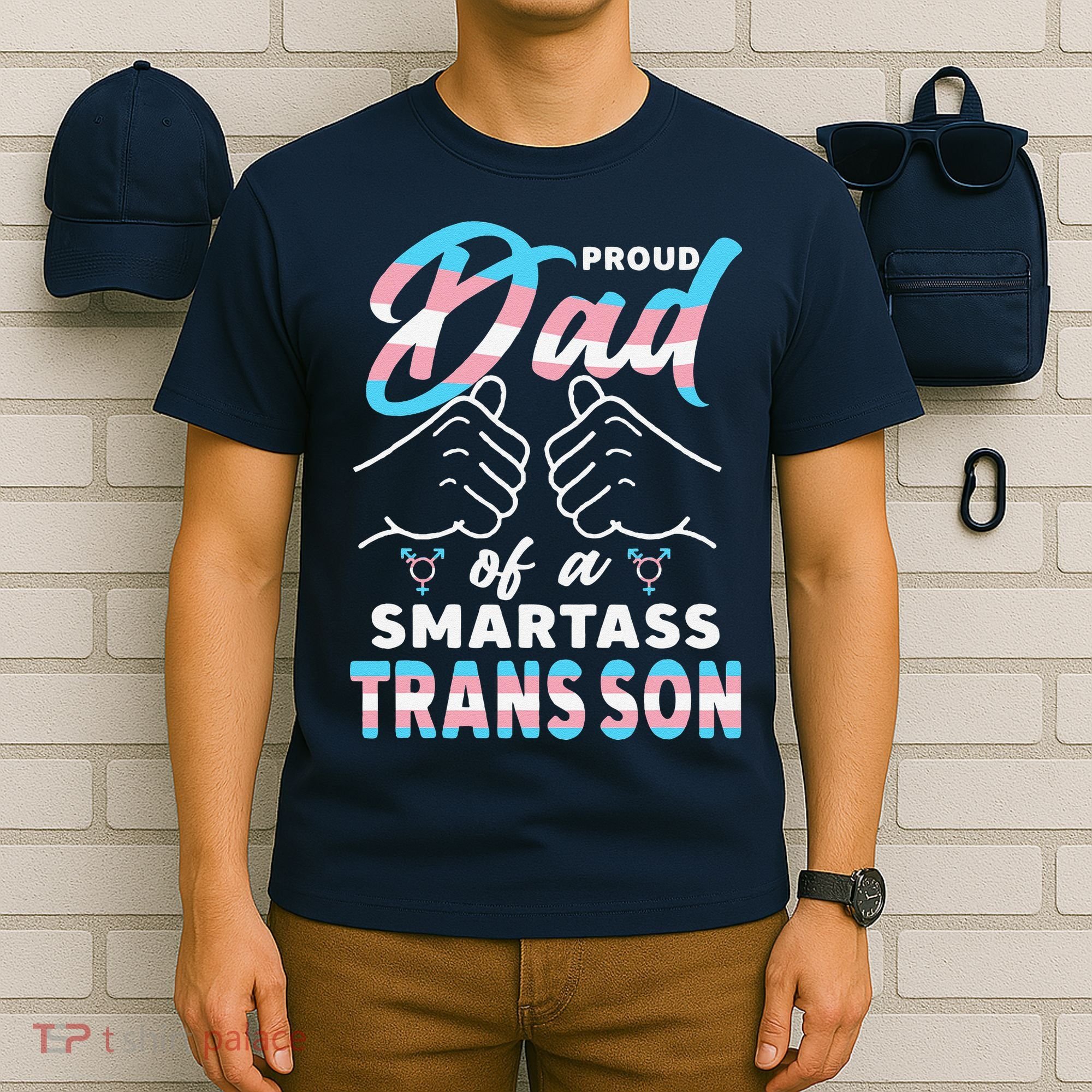 Awesome Proud Transg Dad Pride Lgbt Awareness Fathers Day T-Shirt