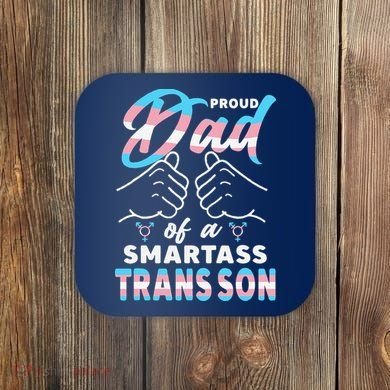 Awesome Proud Transg Dad Pride Lgbt Awareness Fathers Day Coaster