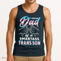 Awesome Proud Transg Dad Pride Lgbt Awareness Fathers Day Tank Top thumb 3
