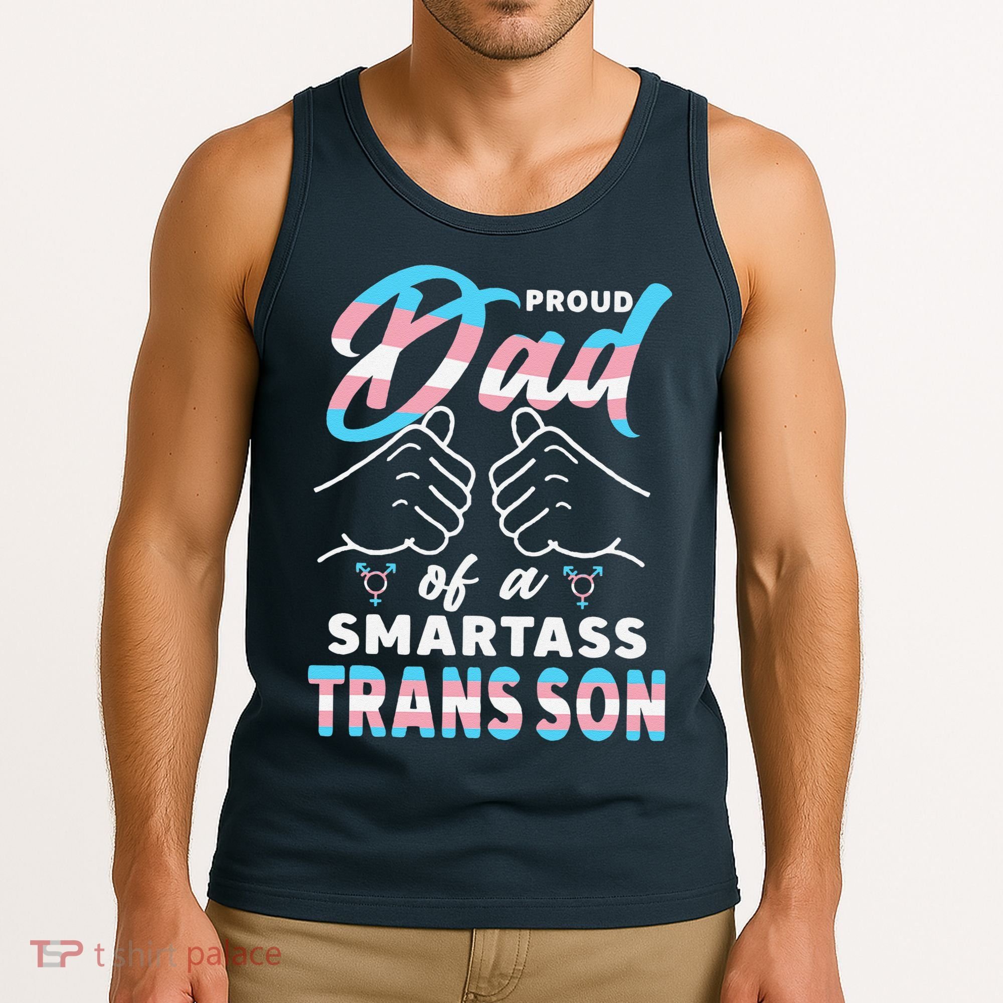Awesome Proud Transg Dad Pride Lgbt Awareness Fathers Day Tank Top