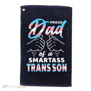 Awesome Proud Transg Dad Pride Lgbt Awareness Fathers Day Golf Towel