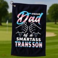 Awesome Proud Transg Dad Pride Lgbt Awareness Fathers Day Golf Towel thumb 1