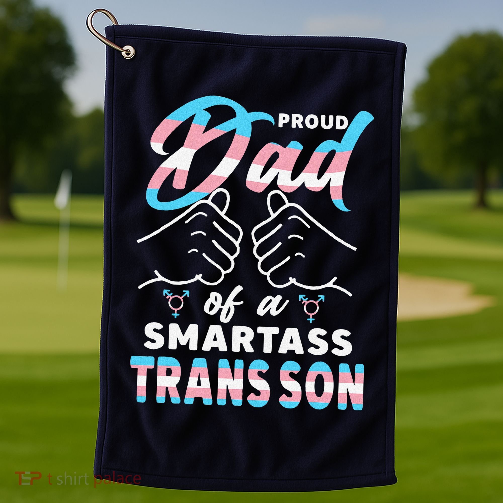 Awesome Proud Transg Dad Pride Lgbt Awareness Fathers Day Golf Towel