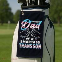 Awesome Proud Transg Dad Pride Lgbt Awareness Fathers Day Golf Towel thumb 2