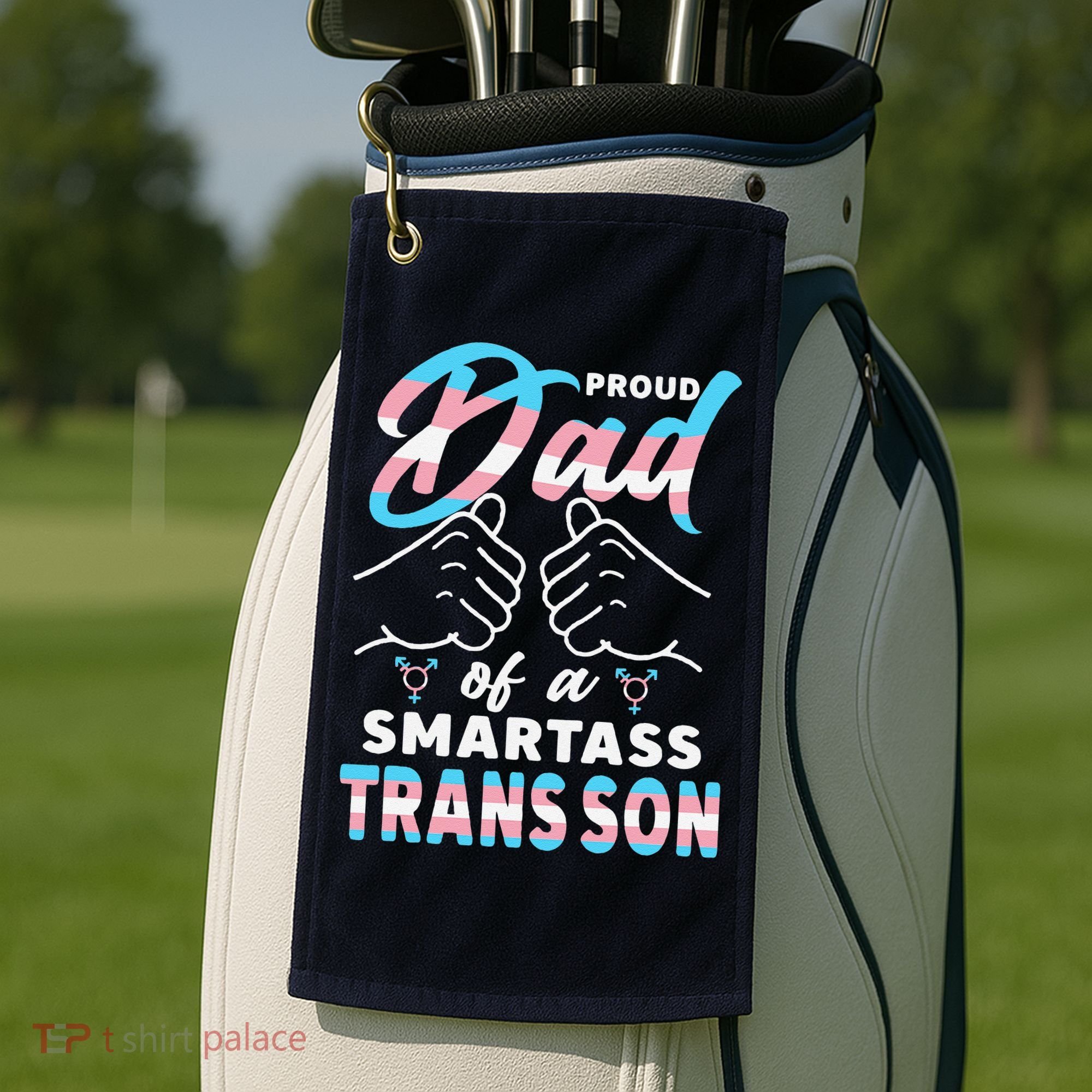 Awesome Proud Transg Dad Pride Lgbt Awareness Fathers Day Golf Towel