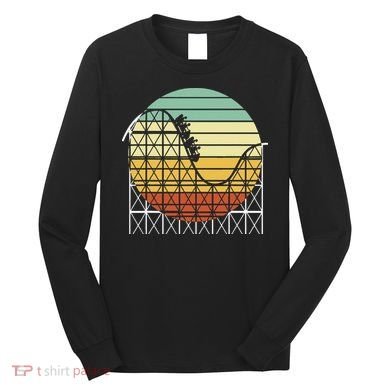 Amusement Park Theme Park Vintage Roller Coaster Long Sleeve Shirt