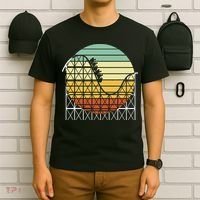 Amusement Park Theme Park Vintage Roller Coaster T-Shirt thumb 6