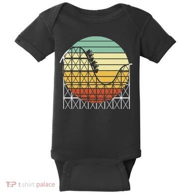 Amusement Park Theme Park Vintage Roller Coaster Baby Bodysuit