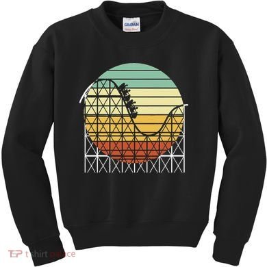 Amusement Park Theme Park Vintage Roller Coaster Kids Sweatshirt