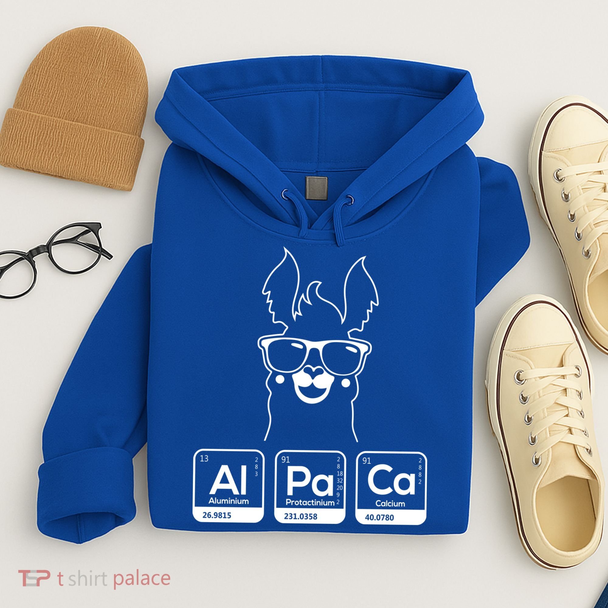 Alpaca Periodic Table Chemist Student Llama Chemistry Nerd Cool Gift Hoodie