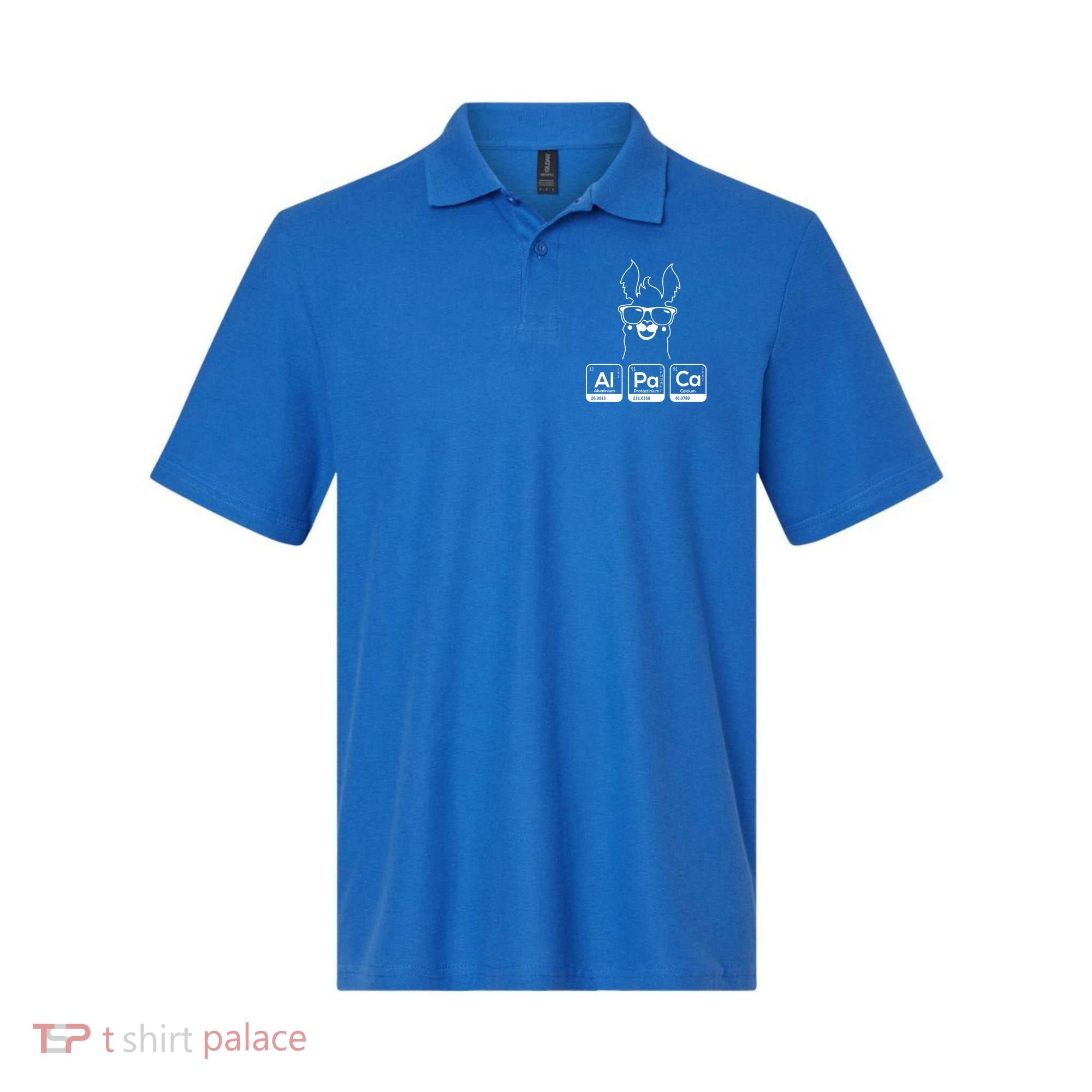 Alpaca Periodic Table Chemist Student Llama Chemistry Nerd Cool Gift Polo