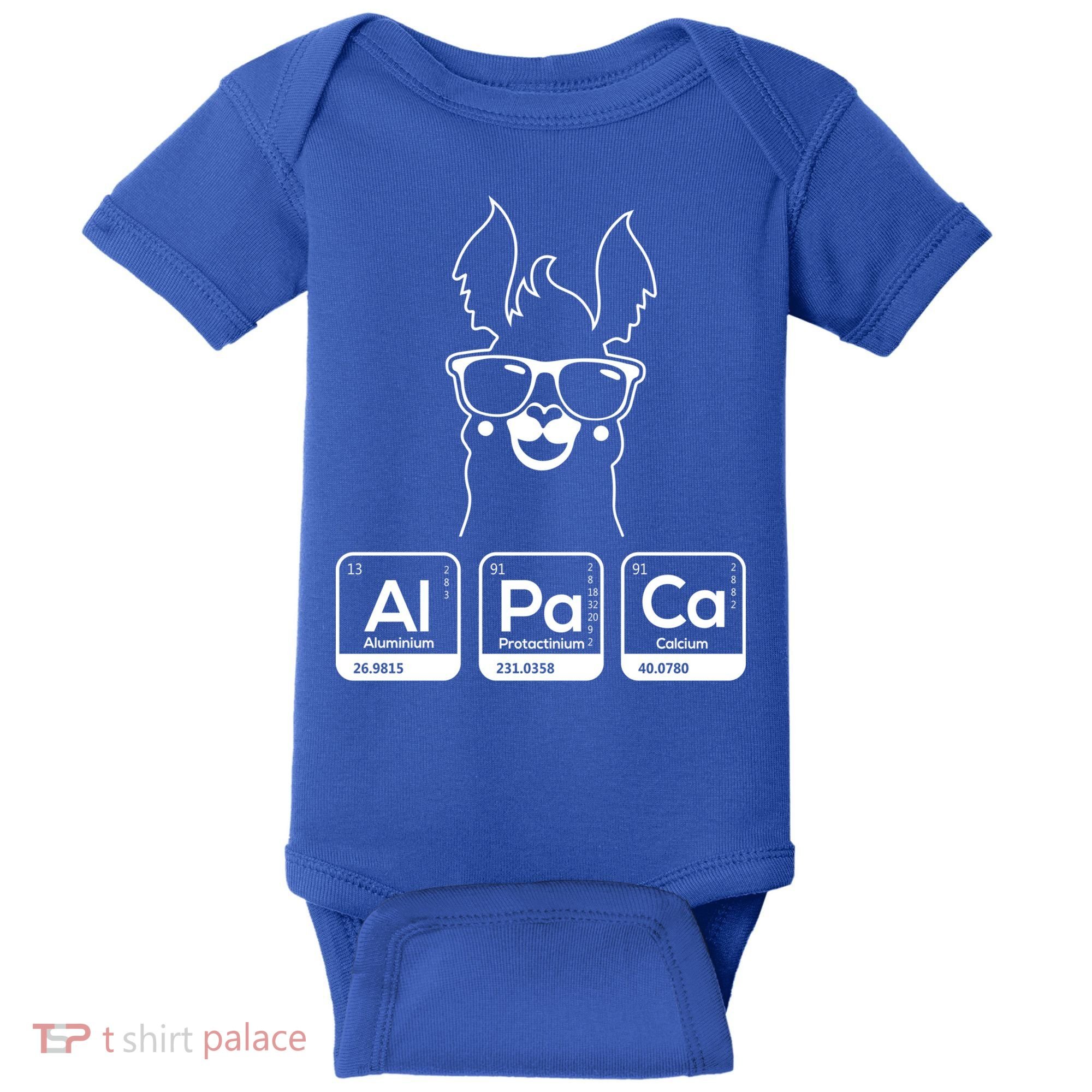Alpaca Periodic Table Chemist Student Llama Chemistry Nerd Cool Gift Baby Bodysuit