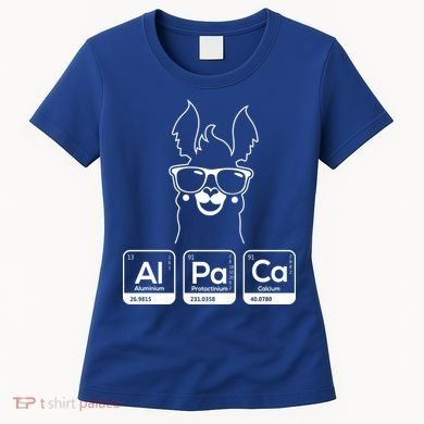 Alpaca Periodic Table Chemist Student Llama Chemistry Nerd Cool Gift Women's T-Shirt
