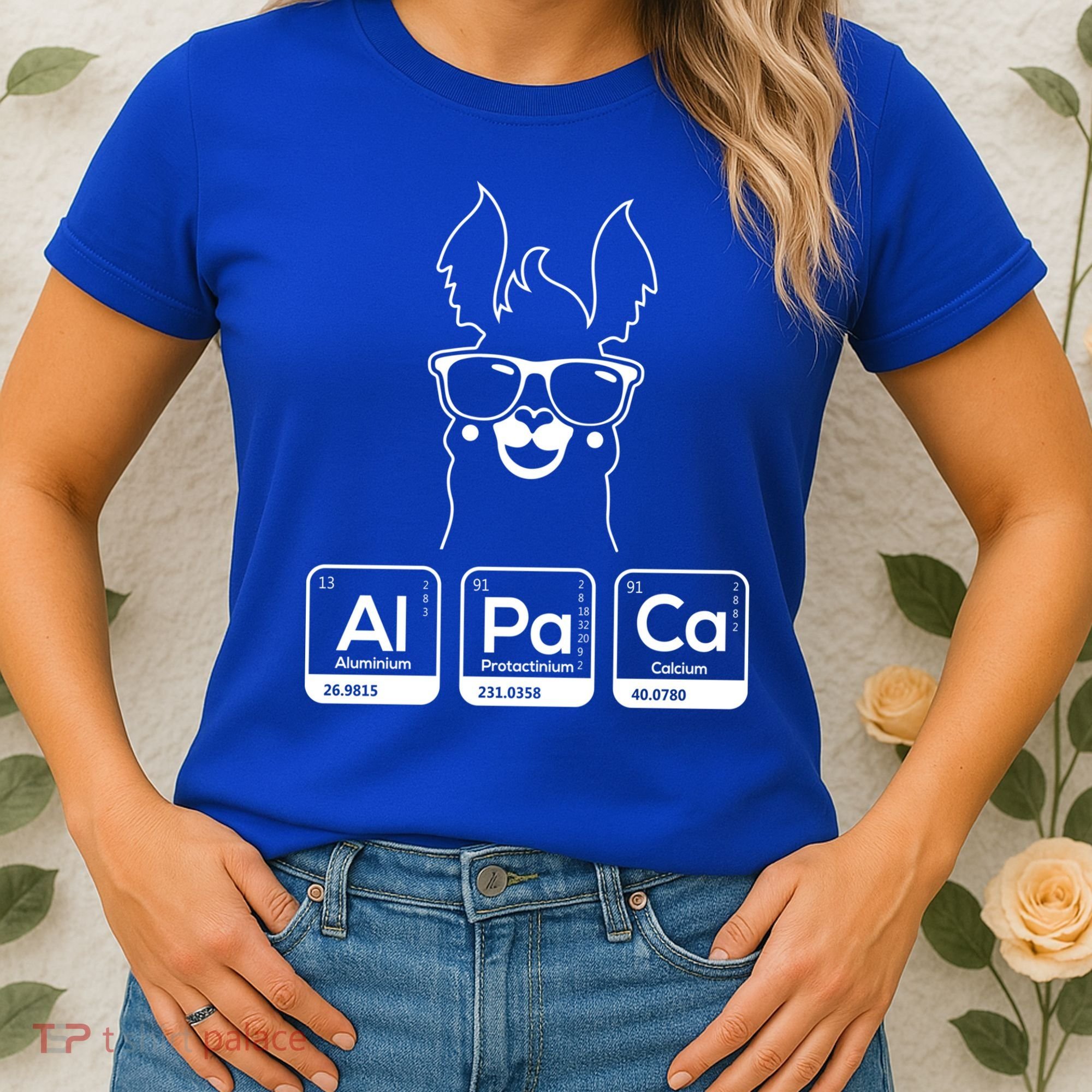 Alpaca Periodic Table Chemist Student Llama Chemistry Nerd Cool Gift Women's T-Shirt