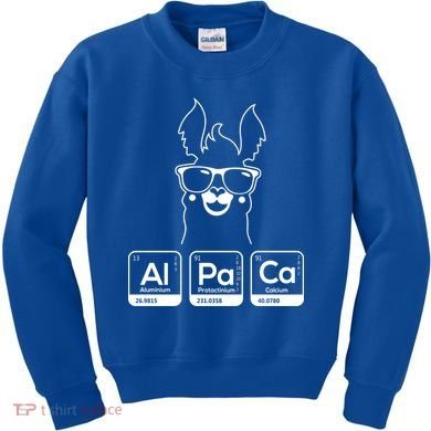 Alpaca Periodic Table Chemist Student Llama Chemistry Nerd Cool Gift Kids Sweatshirt