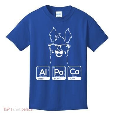 Alpaca Periodic Table Chemist Student Llama Chemistry Nerd Cool Gift Kids T-Shirt