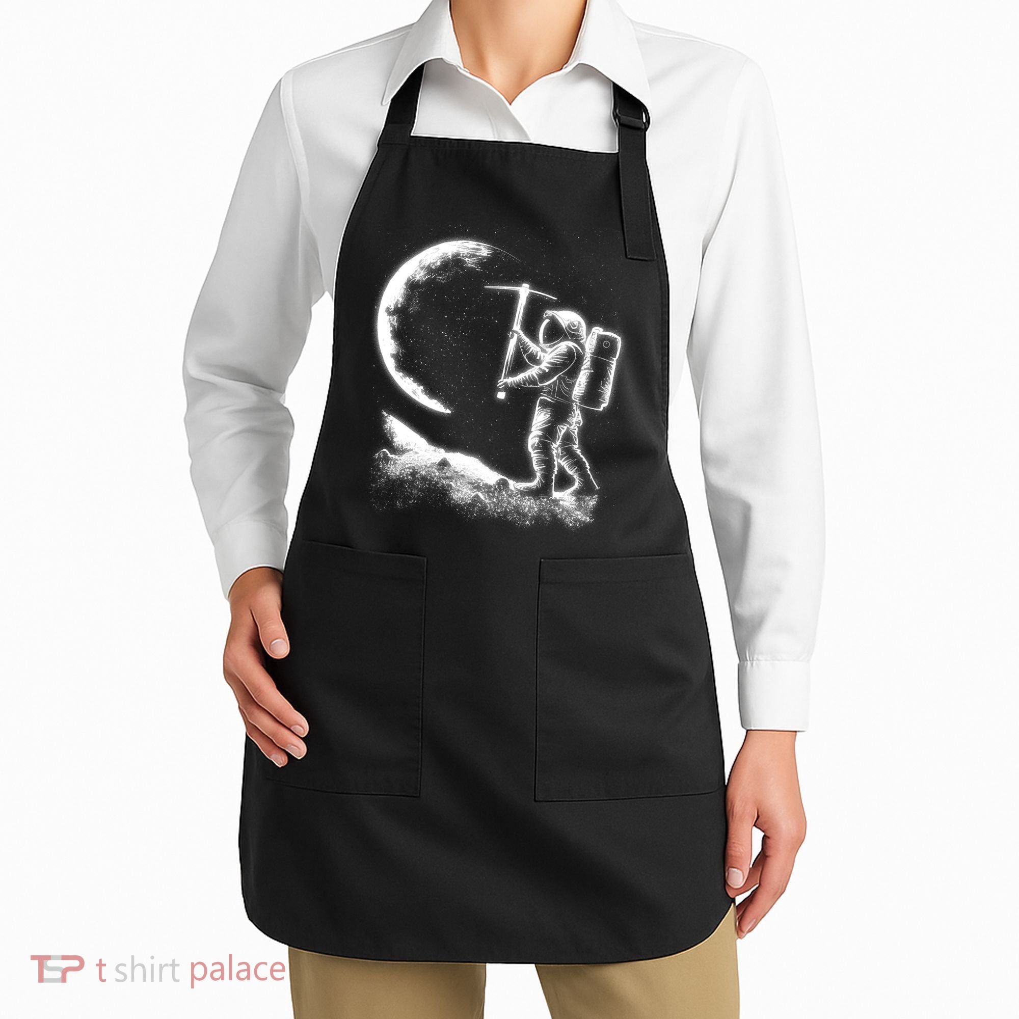 Astronaut Picking The Moon Apron