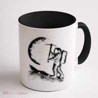 Astronaut Picking The Moon Coffee Mug thumb 1