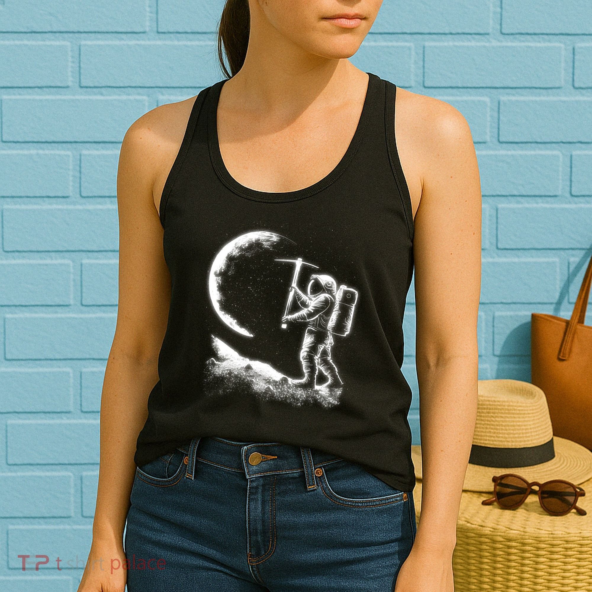 Astronaut Picking The Moon Women's Tank Top