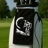 Astronaut Picking The Moon Golf Towel thumb 2