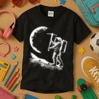 Astronaut Picking The Moon Kids T-Shirt thumb 3