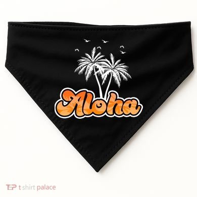 Aloha Palm Trees Hawaii Tropical USA-Made Doggie Bandana