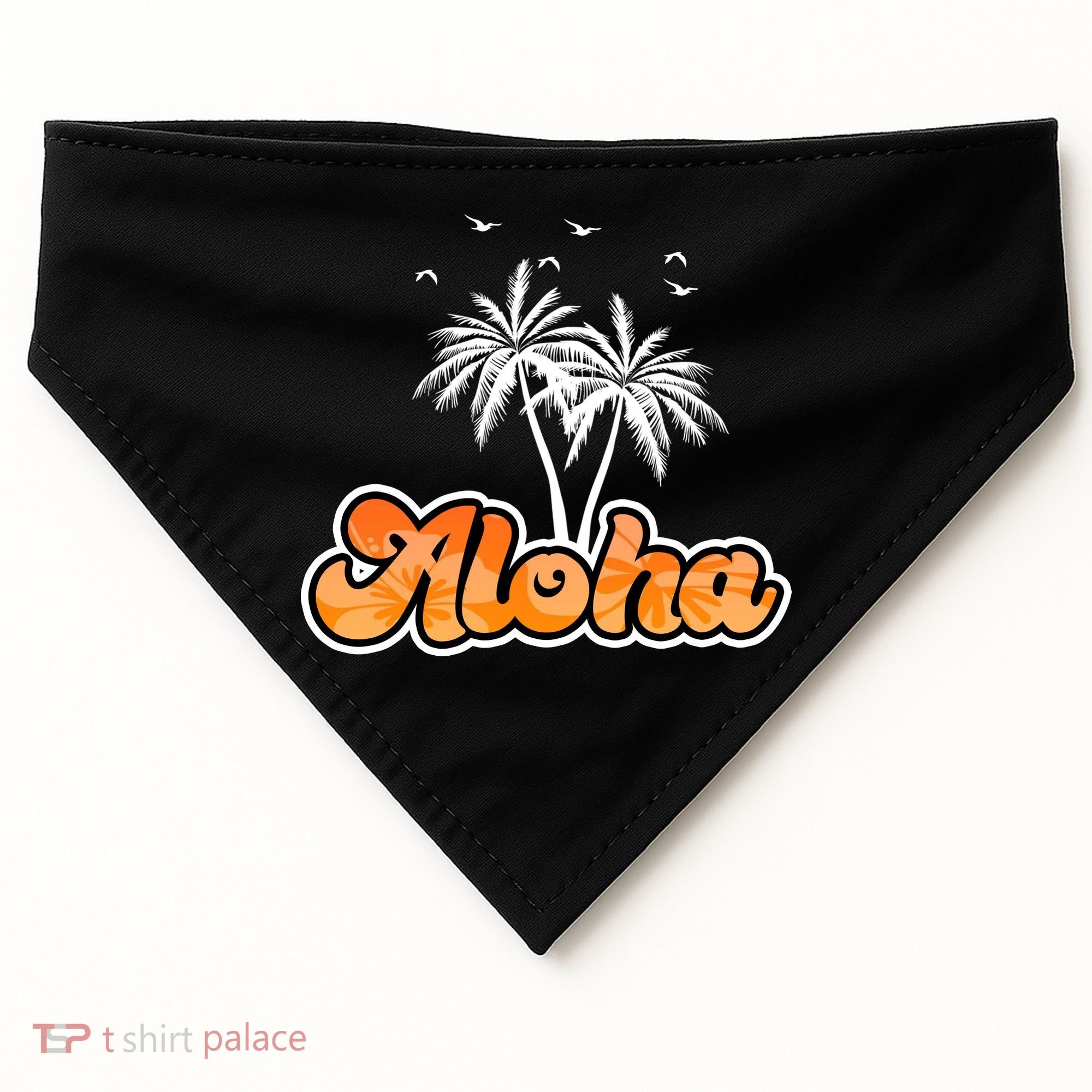 Aloha Palm Trees Hawaii Tropical USA-Made Doggie Bandana