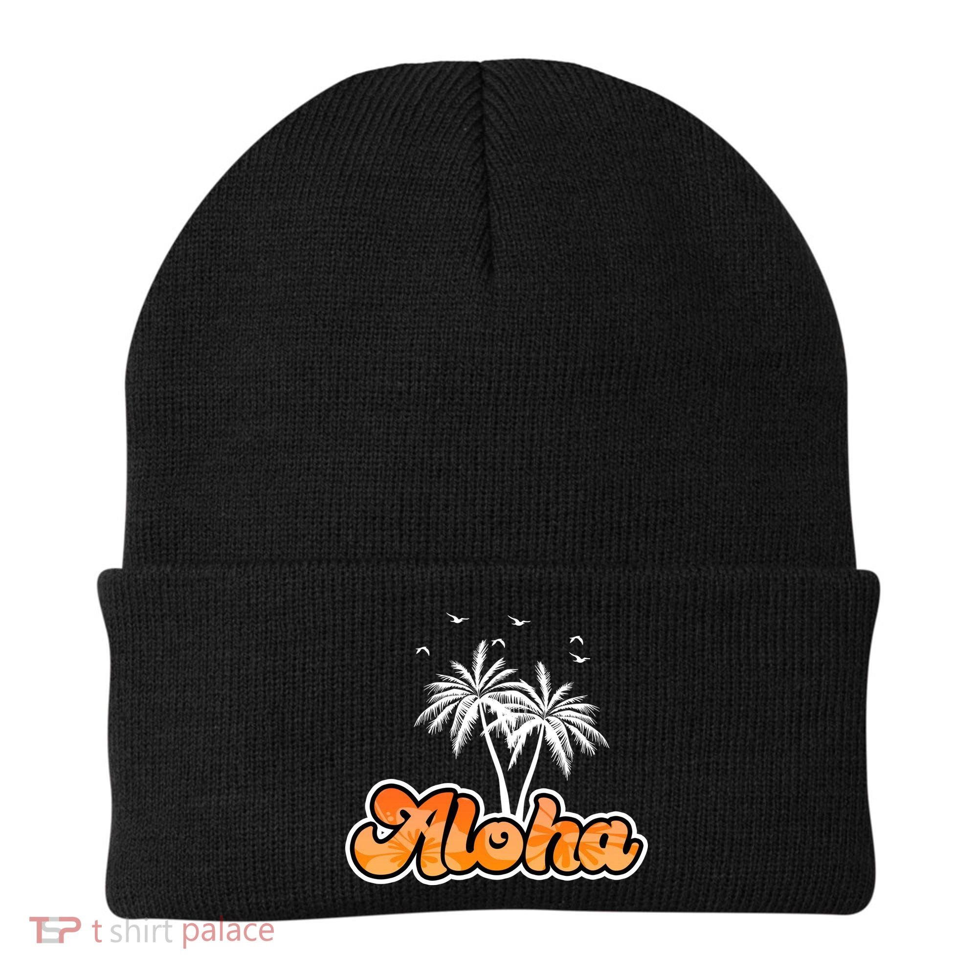 Aloha Palm Trees Hawaii Tropical Beanie