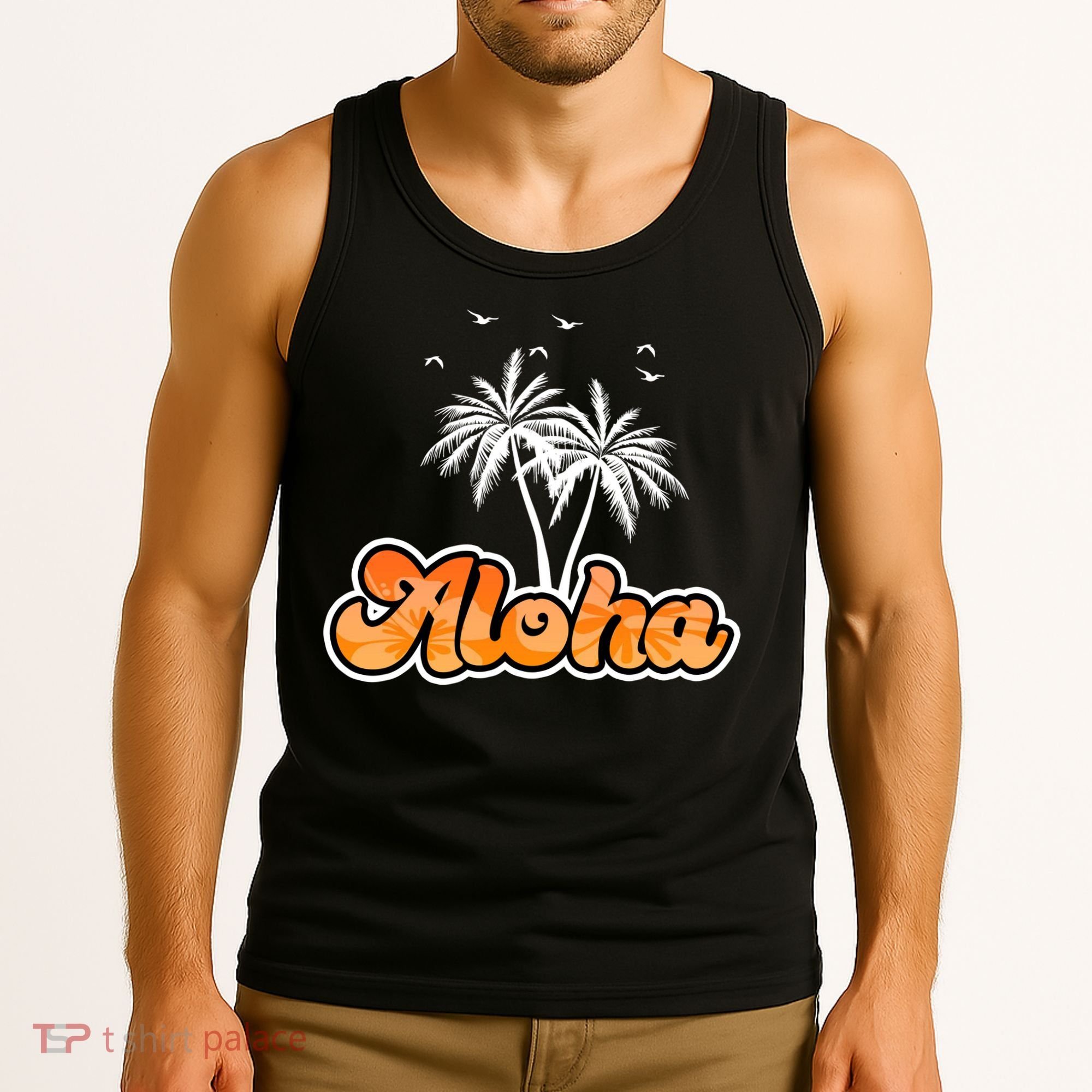 Aloha Palm Trees Hawaii Tropical Tank Top