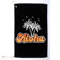 Aloha Palm Trees Hawaii Tropical Golf Towel thumb 0