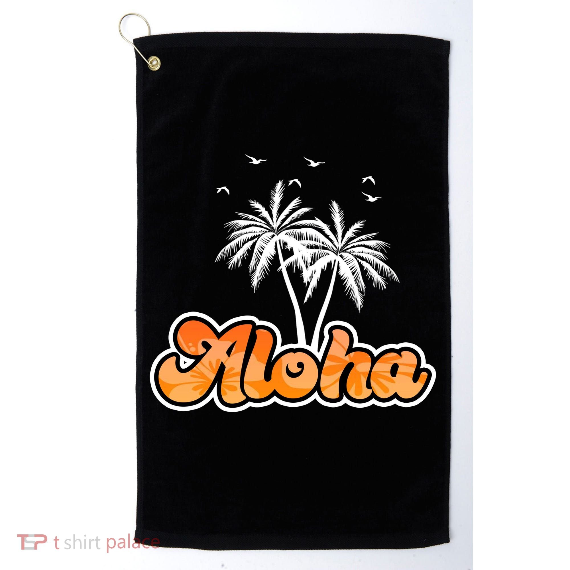 Aloha Palm Trees Hawaii Tropical Golf Towel