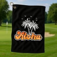Aloha Palm Trees Hawaii Tropical Golf Towel thumb 1
