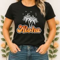 Aloha Palm Trees Hawaii Tropical Women's T-Shirt thumb 2