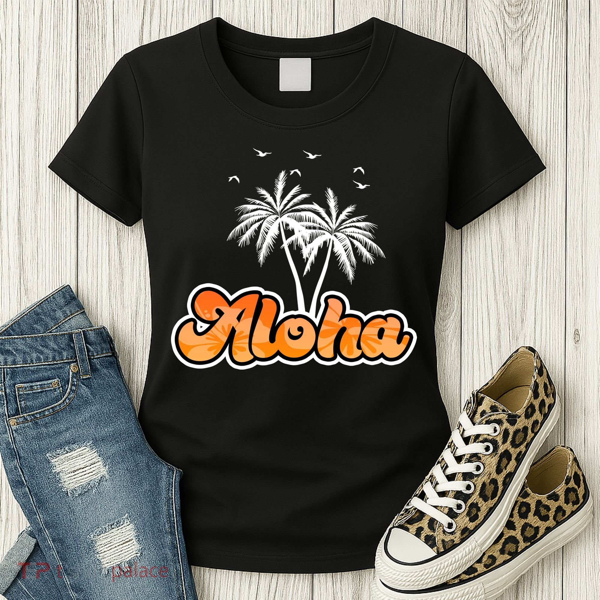 Aloha Palm Trees Hawaii Tropical Women's T-Shirt