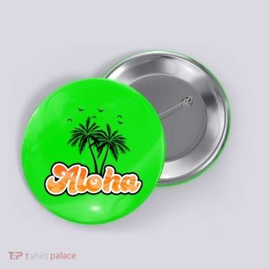 Aloha Palm Trees Hawaii Tropical Button