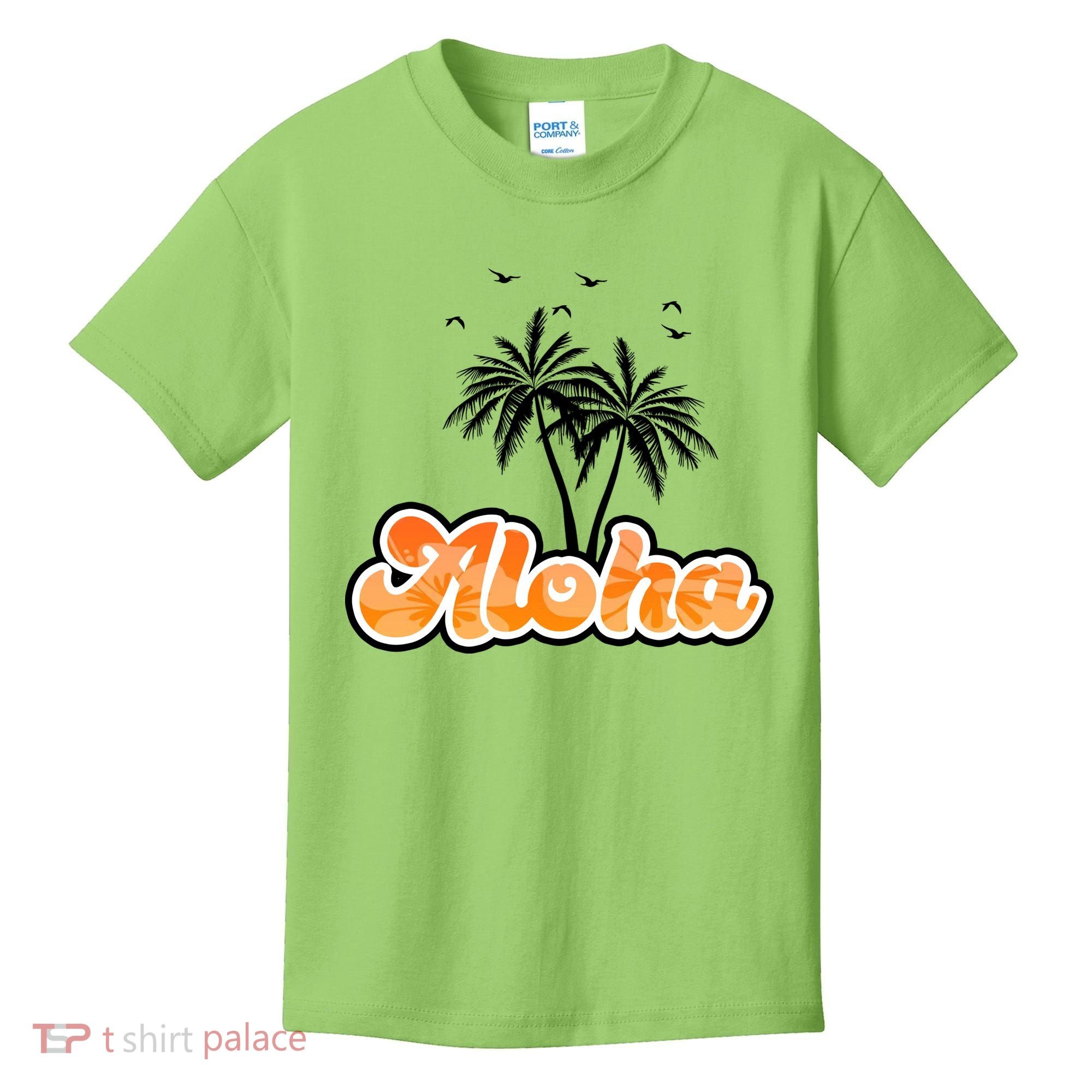 Aloha Palm Trees Hawaii Tropical Kids T-Shirt