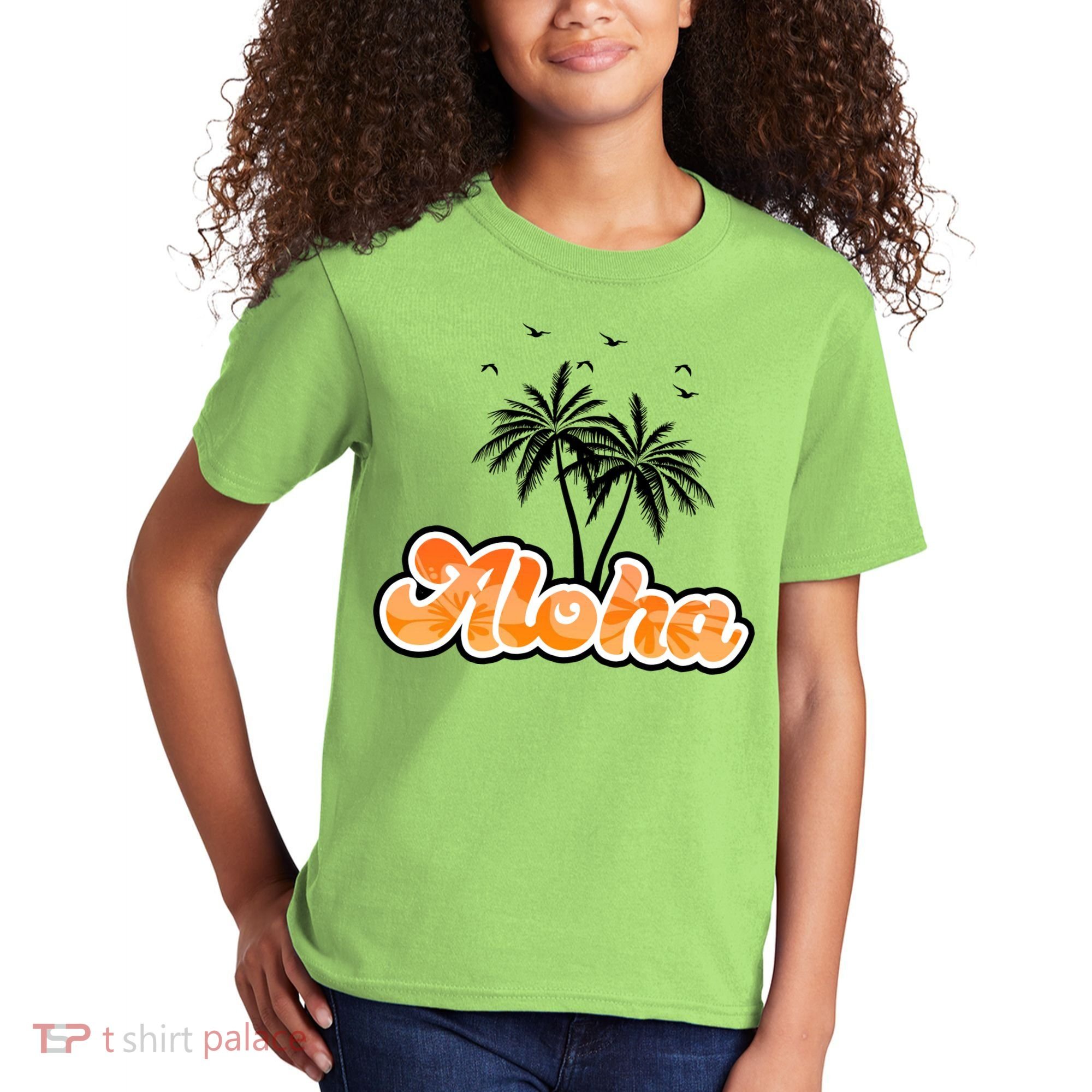 Aloha Palm Trees Hawaii Tropical Kids T-Shirt