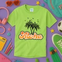 Aloha Palm Trees Hawaii Tropical Kids T-Shirt thumb 3